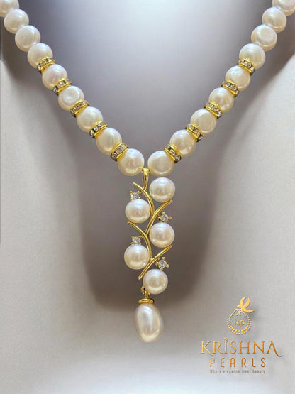Designer Button Pearls Necklace Set