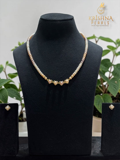 MultiColor Pearls Necklace With Dual Type Convertible Pendant