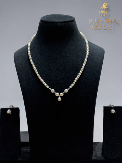 Authentic Pearls Multi Shades Single Layer Necklace Set