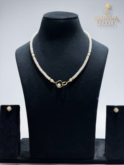Real Pearls Single Layer Necklace Set