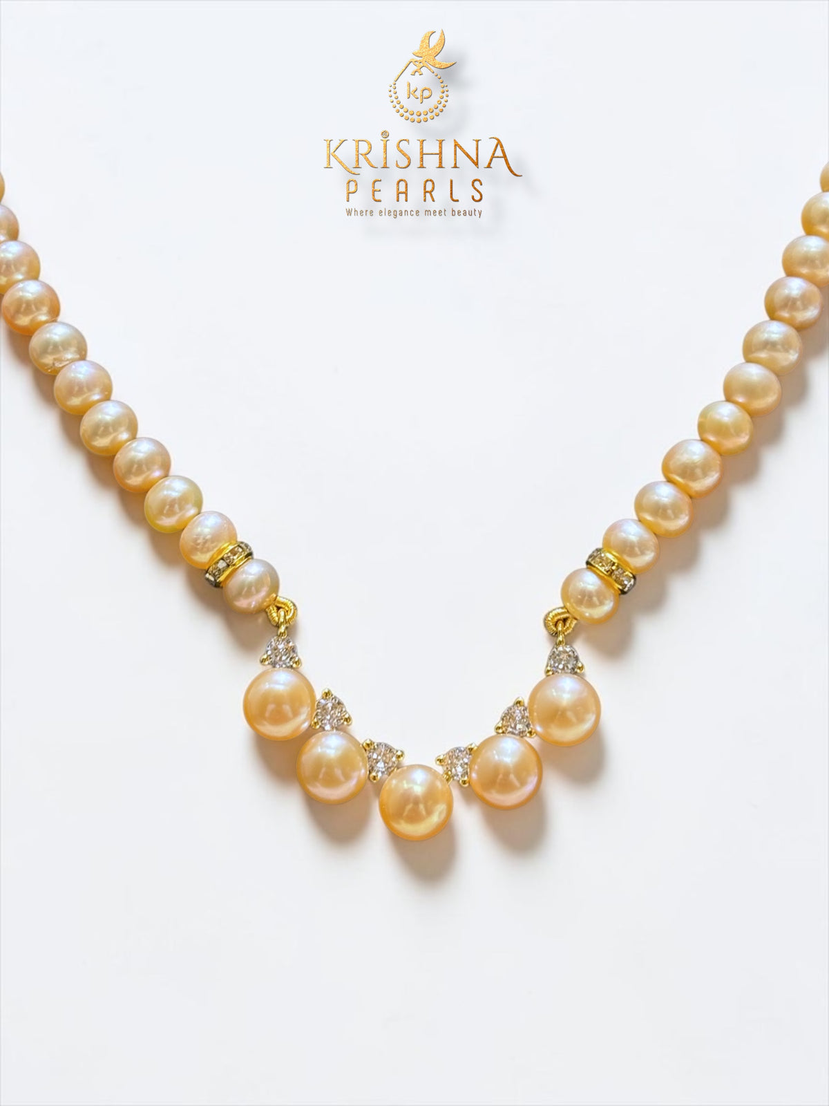 Beautiful Pink Pearl Single Line Pendent Set