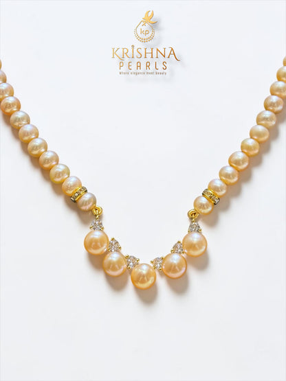 Beautiful Pink Pearl Single Line Pendent Set