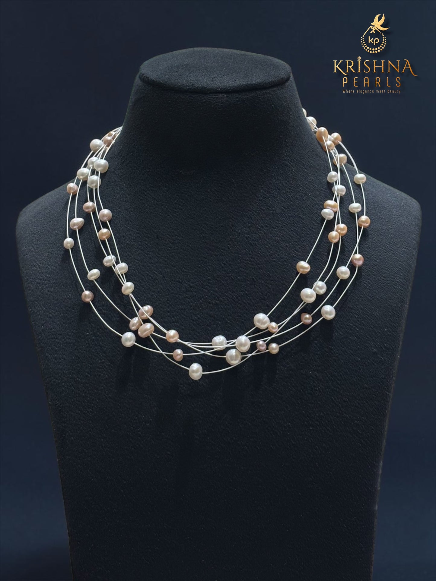 Beautiful Five layers Multi Colour Pearls Necklace