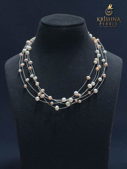 Beautiful Five layers Multi Colour Pearls Necklace