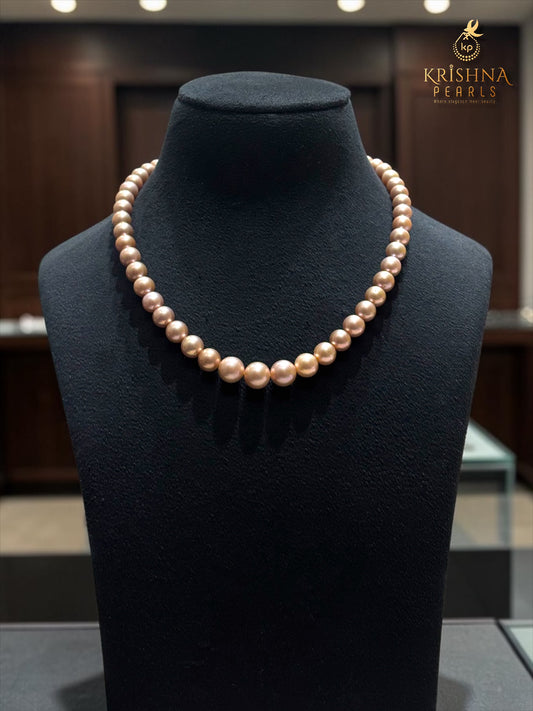 Premium Pink Big Size Grading Pearl Necklace