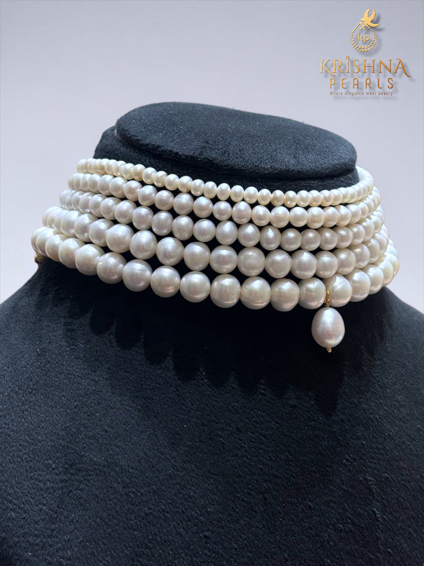 Real Pearls 5 Layers Choker Set