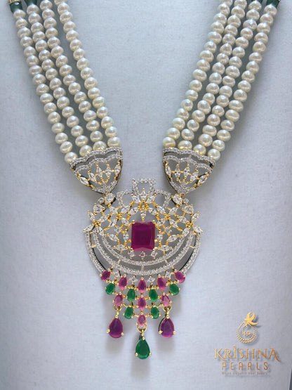 Ruby & Emerald Studded Four Strand Rani Haar
