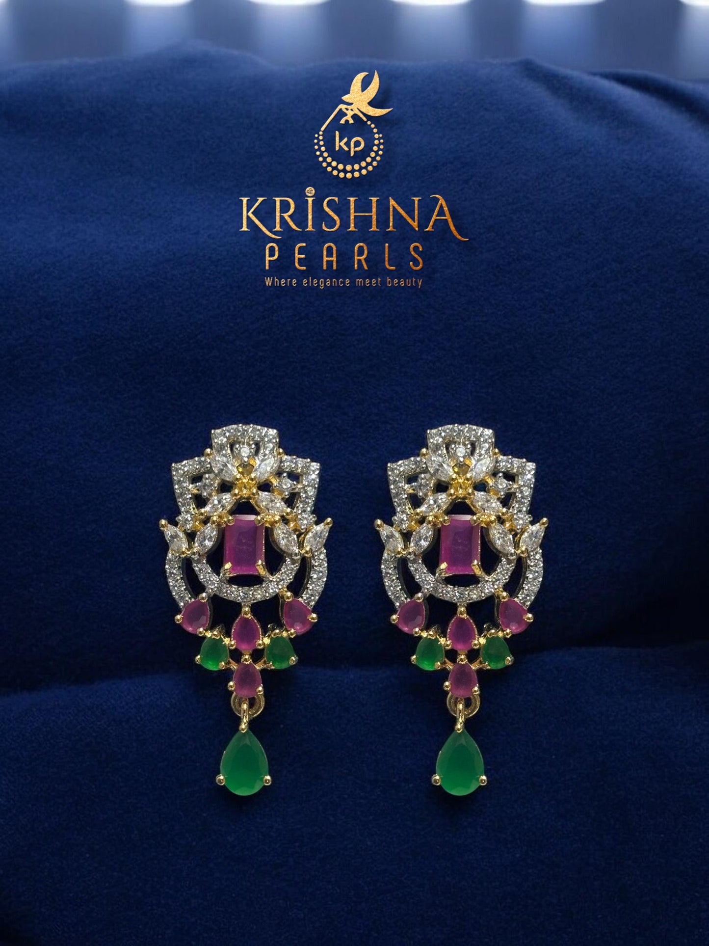 Ruby & Emerald Studded Four Strand Rani Haar