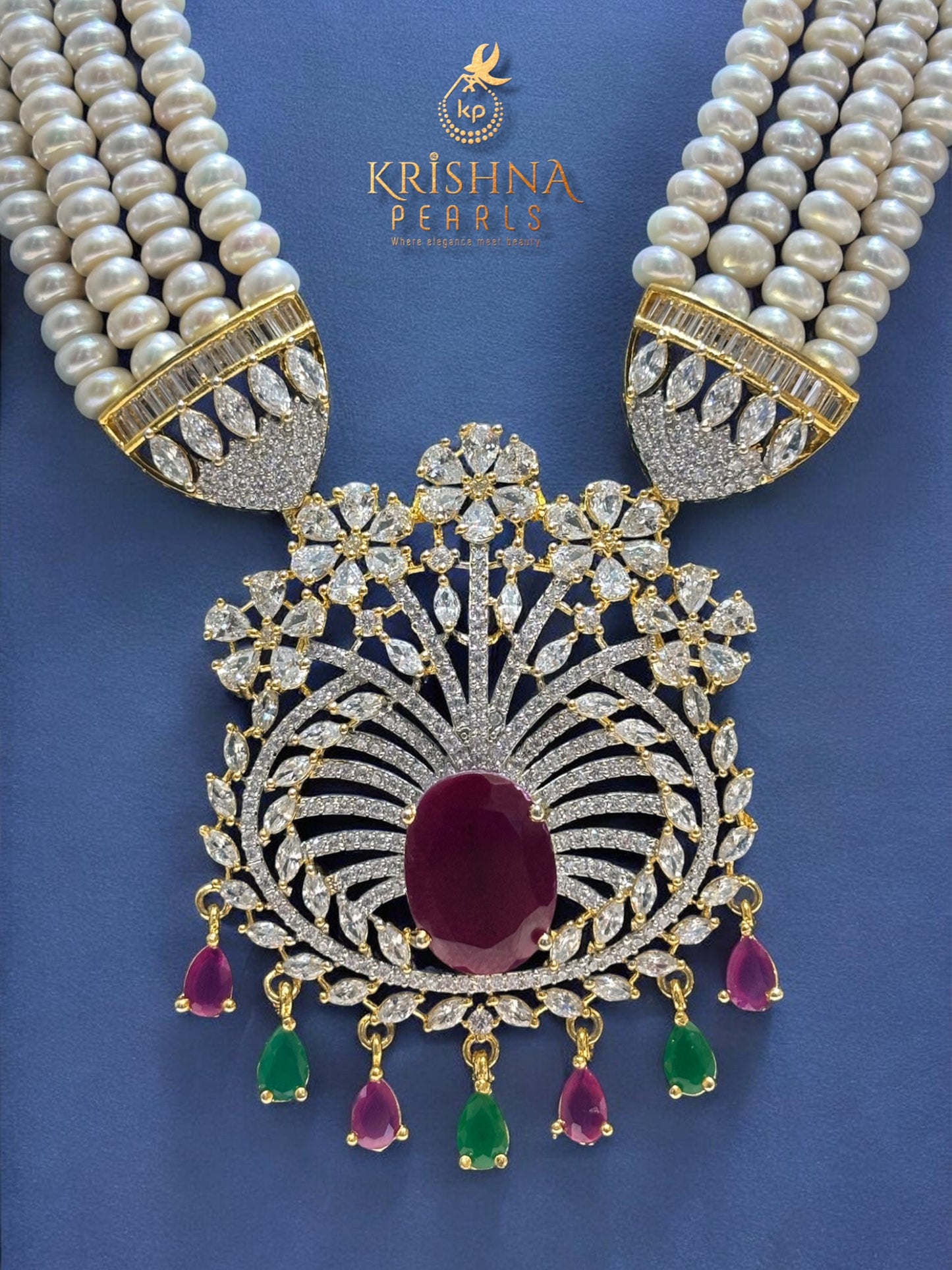 Authentic Pearls Four Strand Long Rani Haar Set