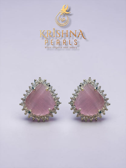 Beautiful Rose Quartz Studded Jali Work Pearls Necklace Set