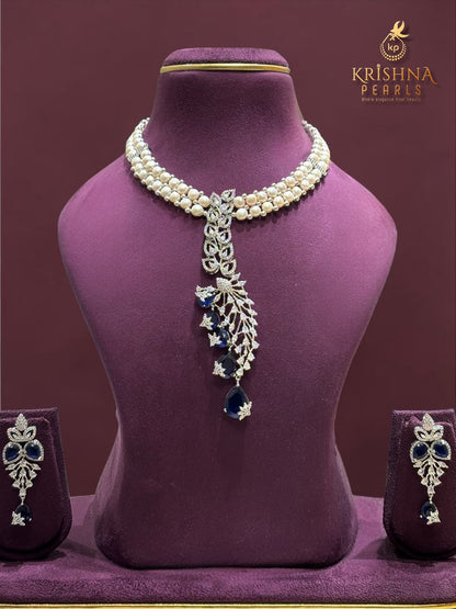 Button Pearls Double Layer Long Pendent Set