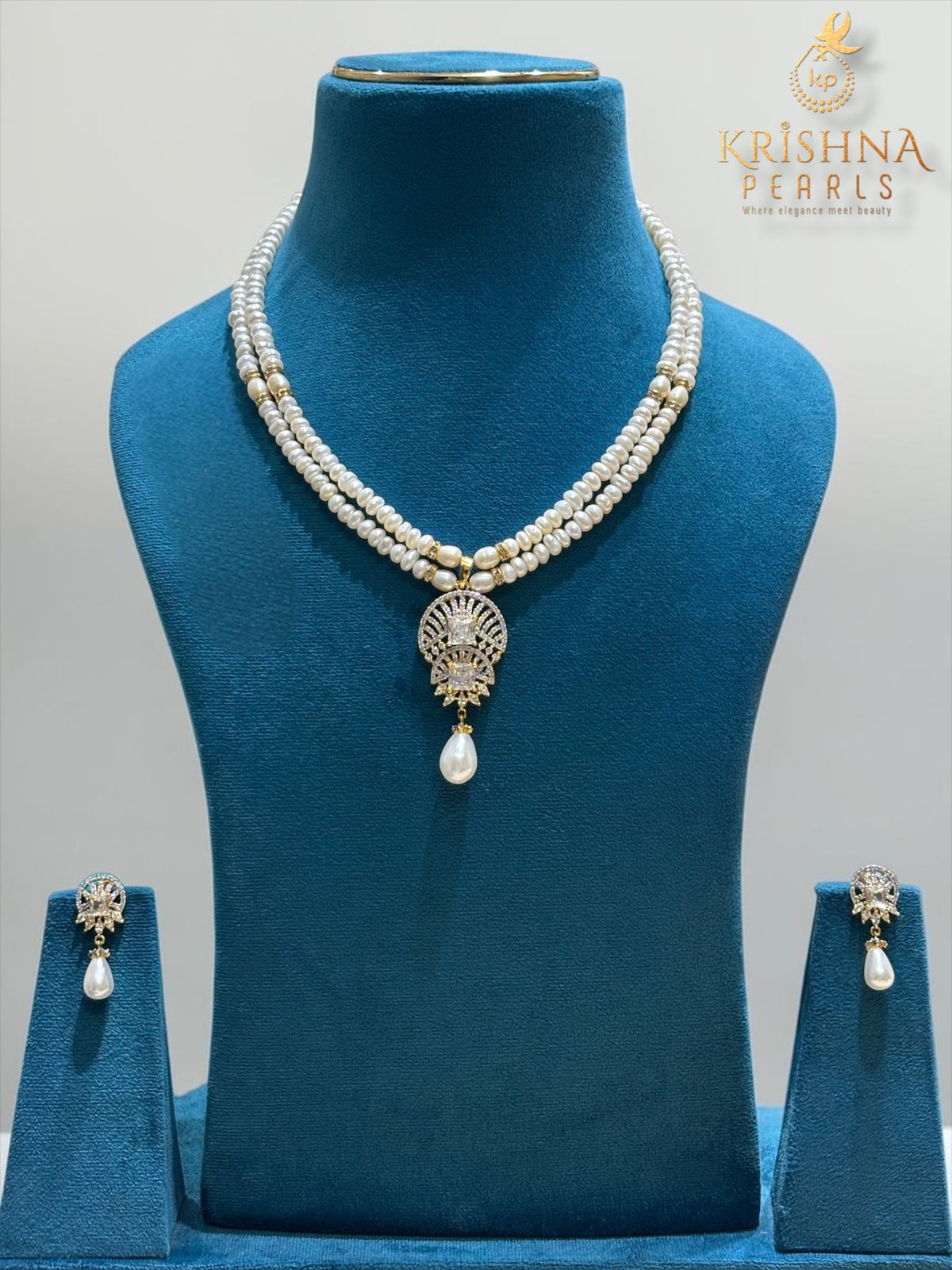 Designer Ruby & Pearl Hanging Pendent Set
