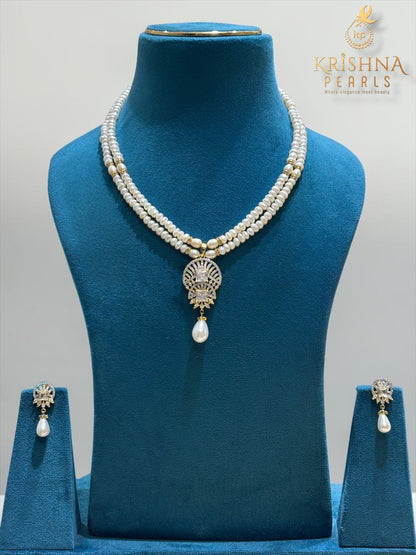 Designer Ruby & Pearl Hanging Pendent Set