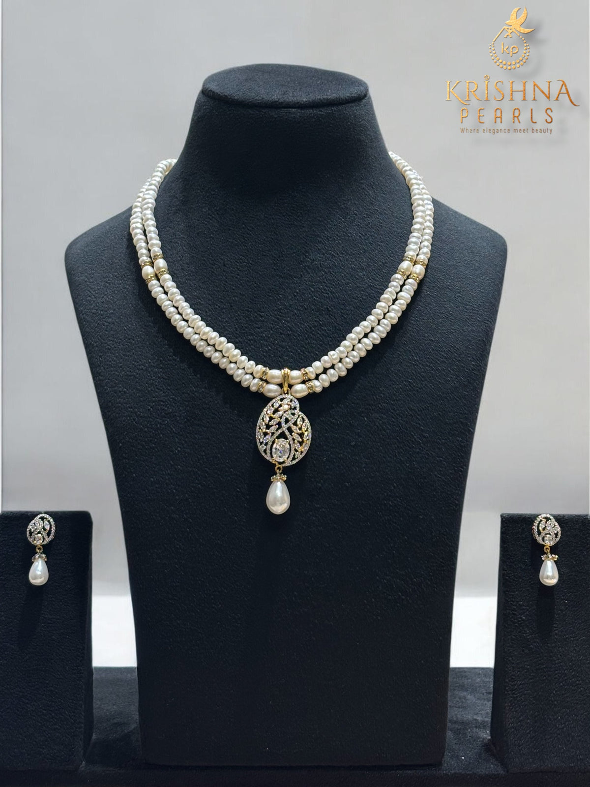 Beautiful Ruby & Pearl Hangings Pendent Set