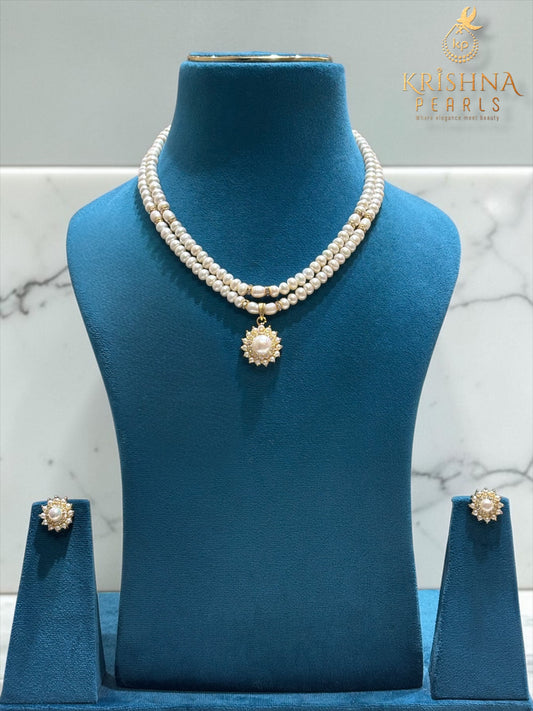 Exclusive Pearls Two Line Necklace.