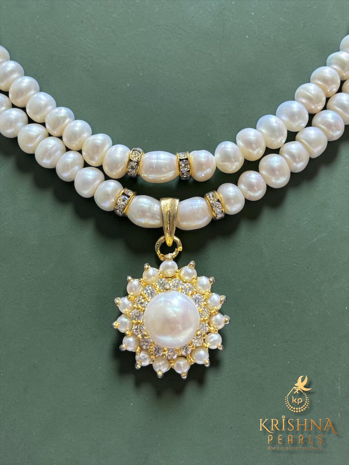 Exclusive Pearls Two Line Necklace.