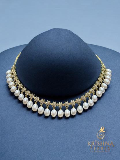 Ruby Studded Pearls Droplets Necklace Set