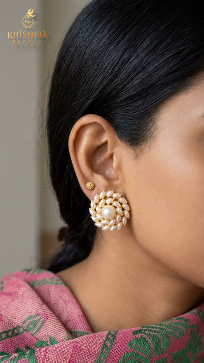 Royal Pearls Studded Big Size Ear Studds