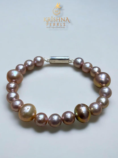Luxurious Round Pearls Necklace Matching Bracelet - Premium AAA Quality