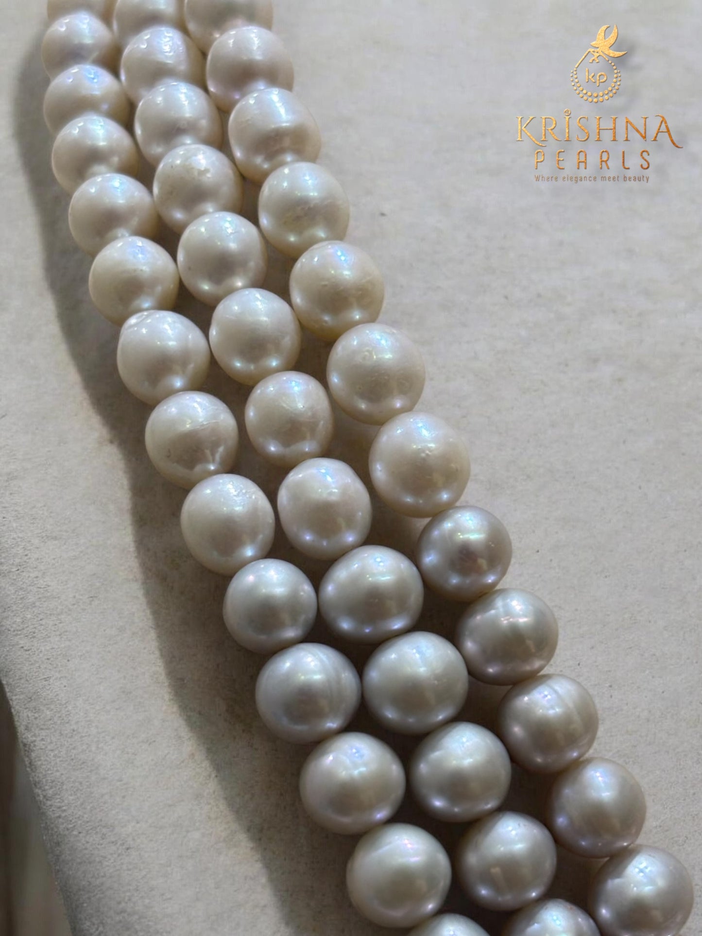 White & Grey Pearls Three layer Necklace Set