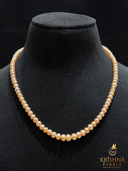 Beautiful 5-7 MM Pink Pearls Necklace Set