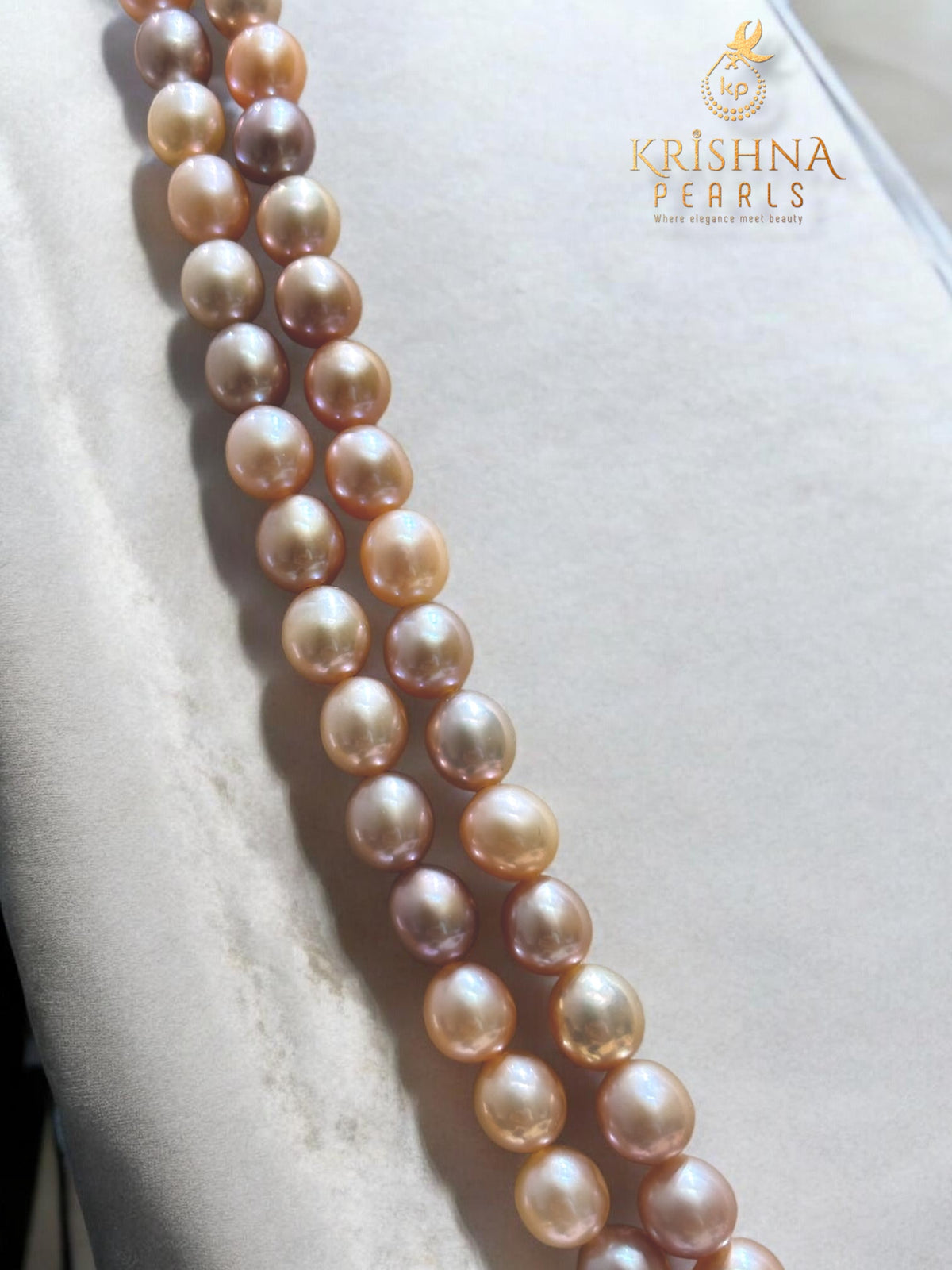 Exclusive Two Layer Shades Of Pink Pearls Necklace Set