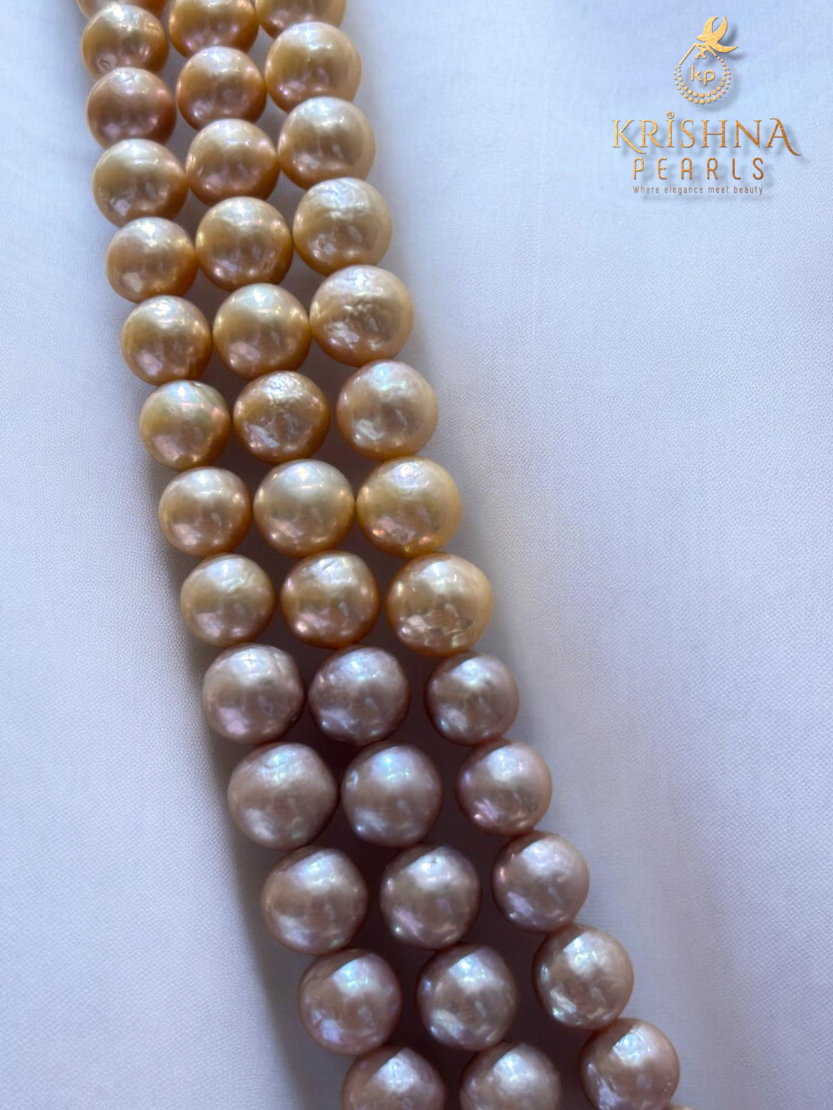 Round Pink Pearls 7-8 MM Necklace Set
