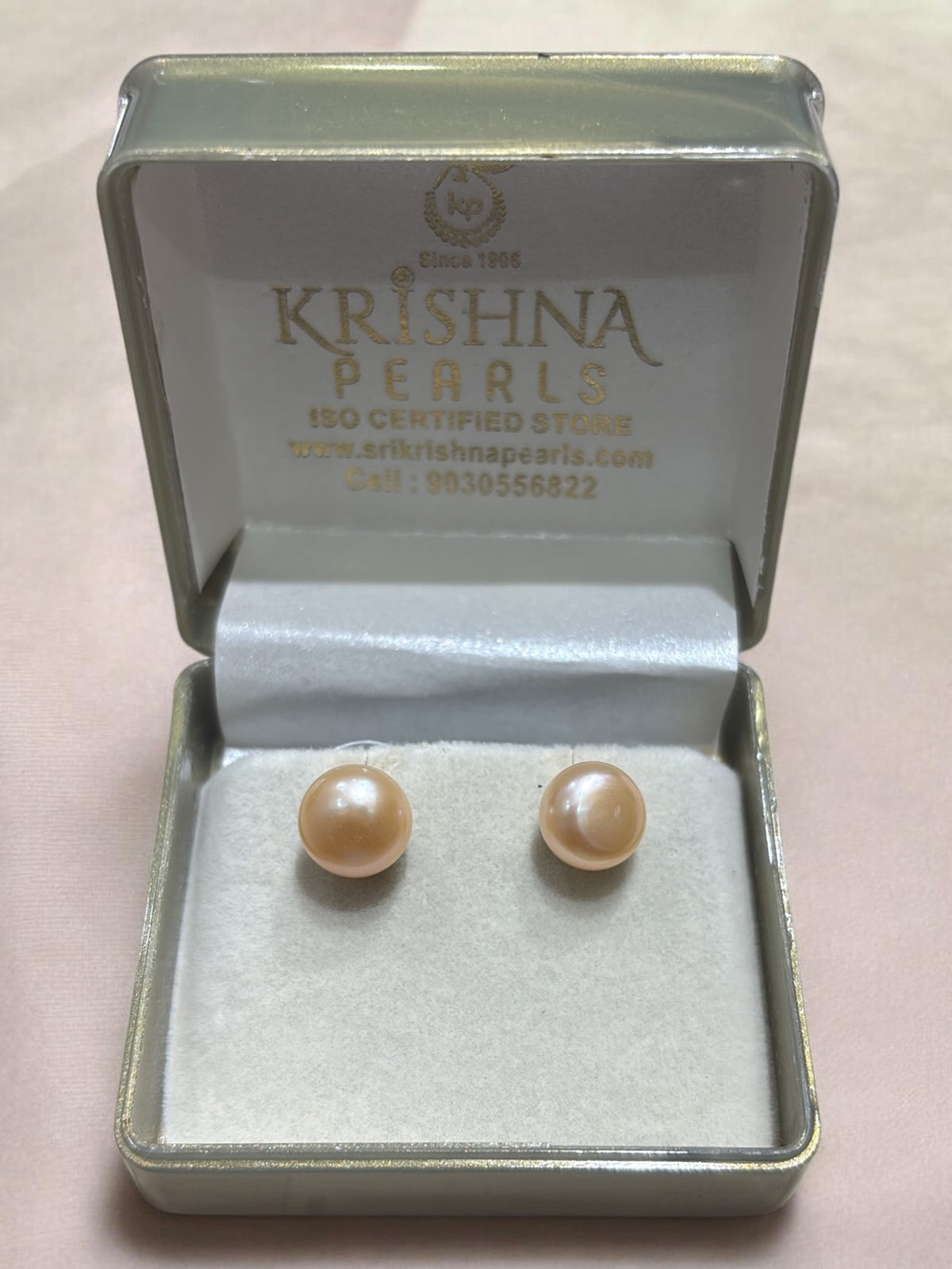 Round Pink Pearls 7-8 MM Necklace Set