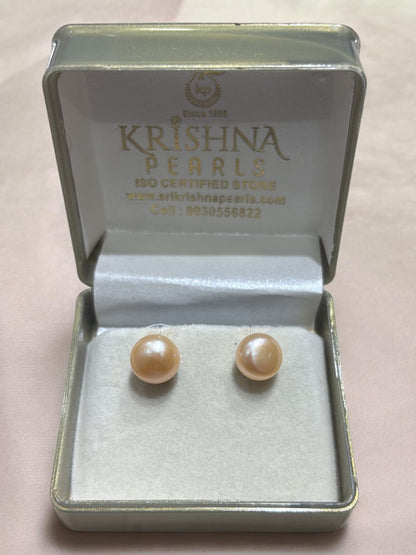 Round Pink Pearls 7-8 MM Necklace Set