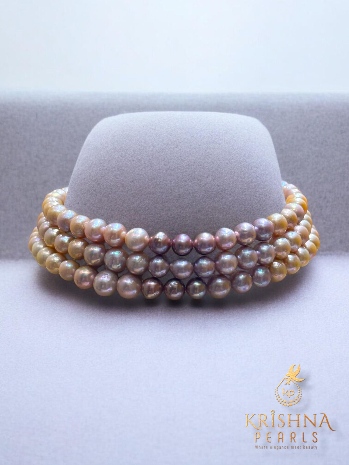 Round Pink Pearls 7-8 MM Choker Set
