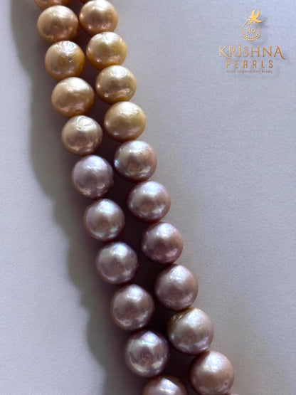 Round Pink Pearls 7-8 MM Necklace Set