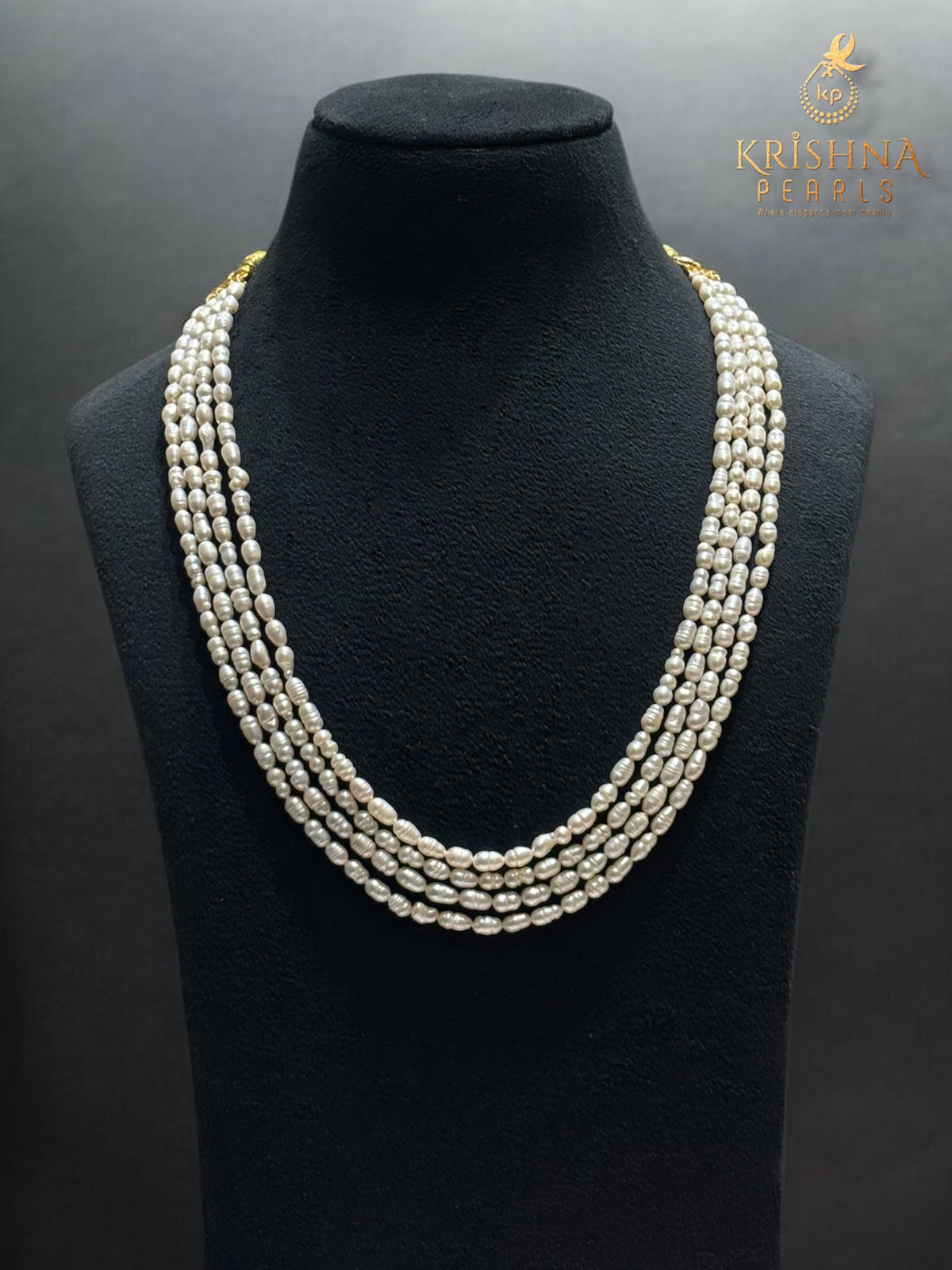 Irregular Lustrous Biwa Pearls Four Layers Necklace Set