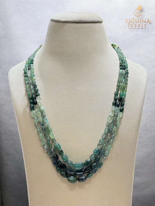 Imperial Natural Emeralds Cascade Necklace with Gemologist Certificate