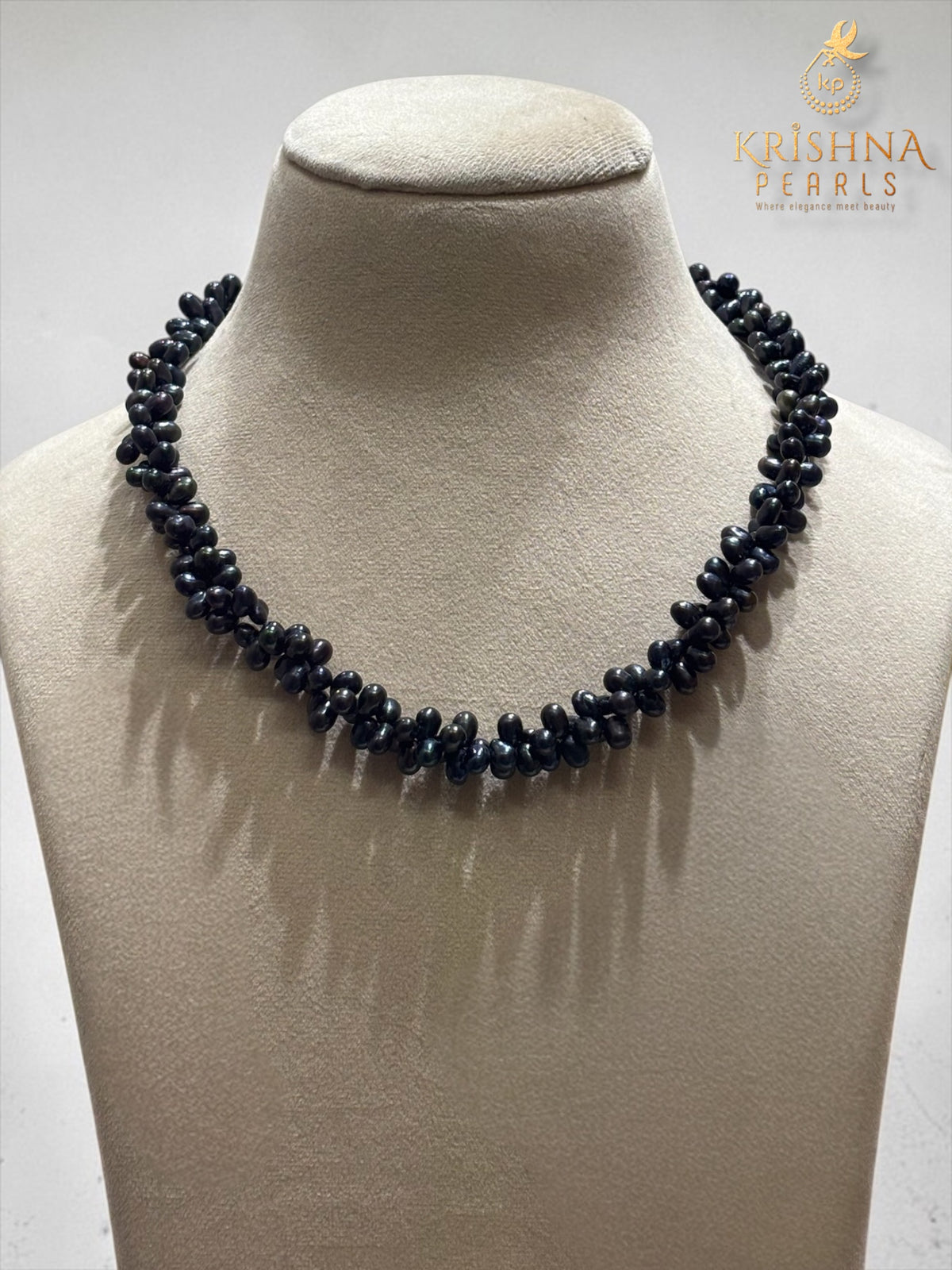 Beautiful Black Pearls Twister Combo Set ( Necklace Set With Bracelet )
