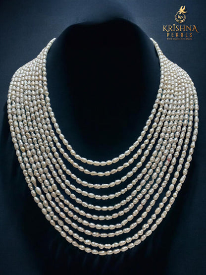 Irregular Lustrous 10 Layers Oval Pearls - The Imperfect Perfection