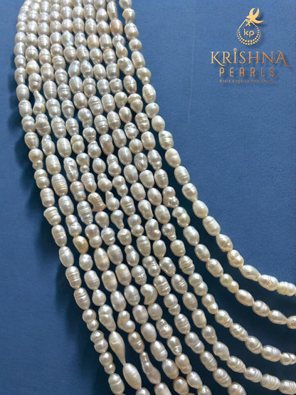 Irregular Lustrous 10 Layers Oval Pearls - The Imperfect Perfection