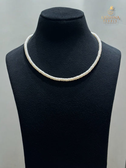 92.5 Silver Ruby Studded Pearls Necklace Set