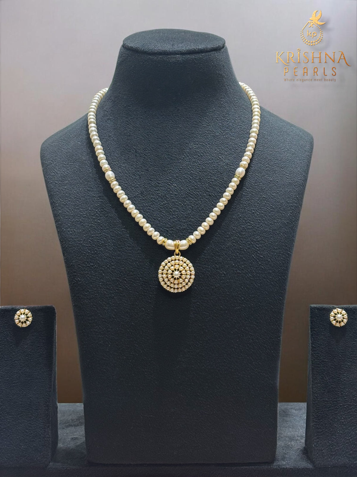Pearls Studded  Vintage Radiance Circular Necklace Set