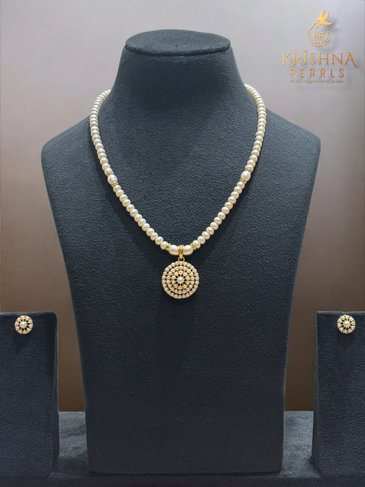 Pearls Studded  Vintage Radiance Circular Necklace Set