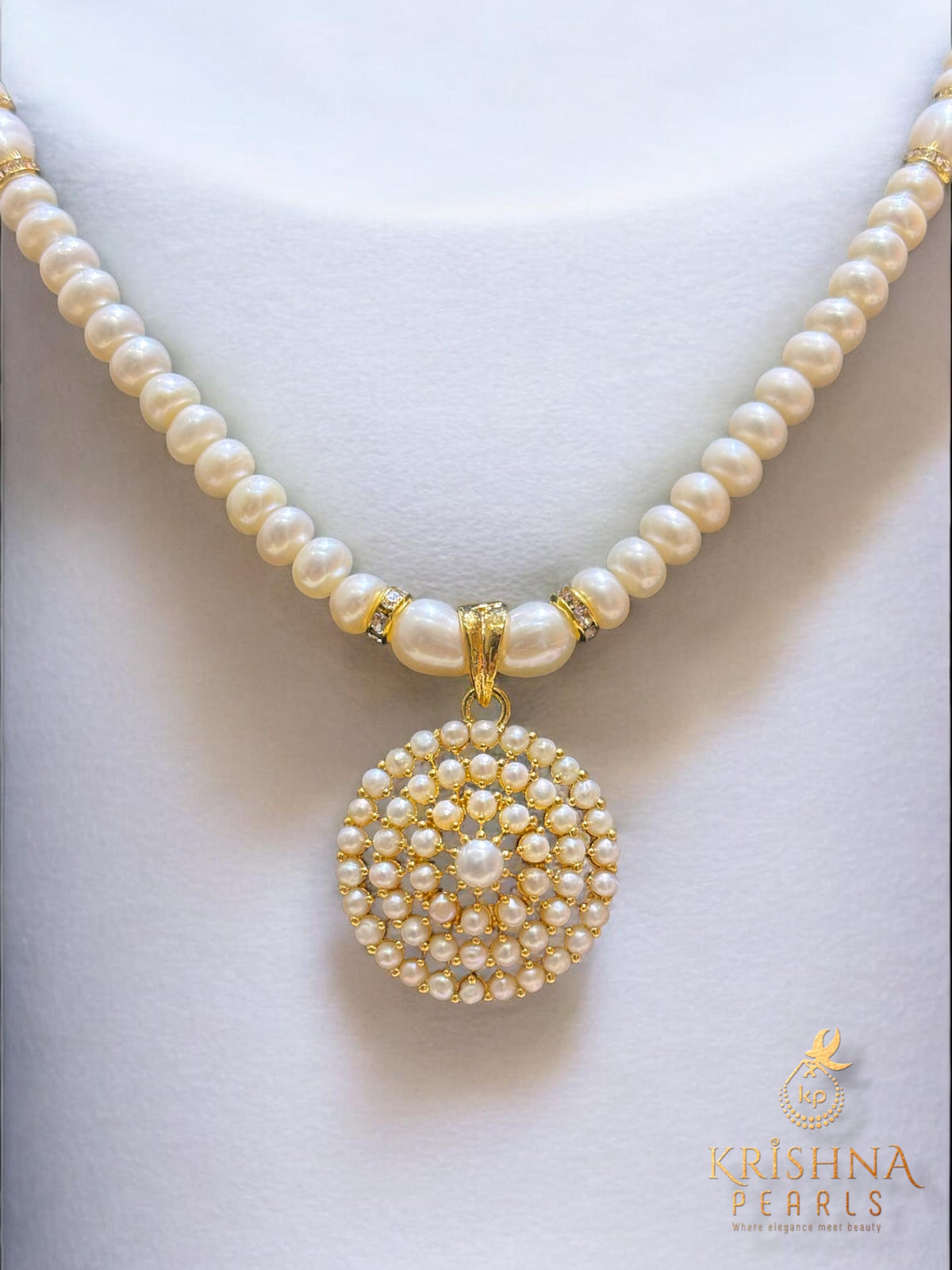Pearls Studded  Vintage Radiance Circular Necklace Set