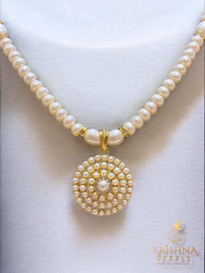 Pearls Studded  Vintage Radiance Circular Necklace Set