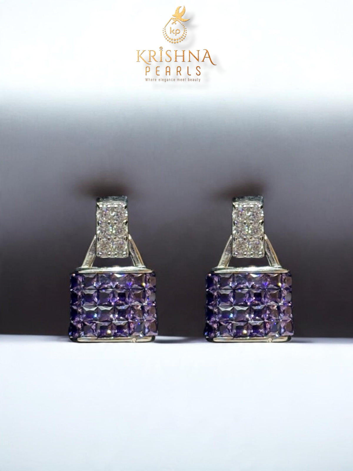 92.5 Pure Silver Cubic Amethyst With Pearls Necklace Set - Invisible Throngs Jewellery