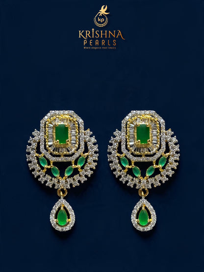 Beautiful Emerald Studded Three layer Pearls Long Rani Haar Set