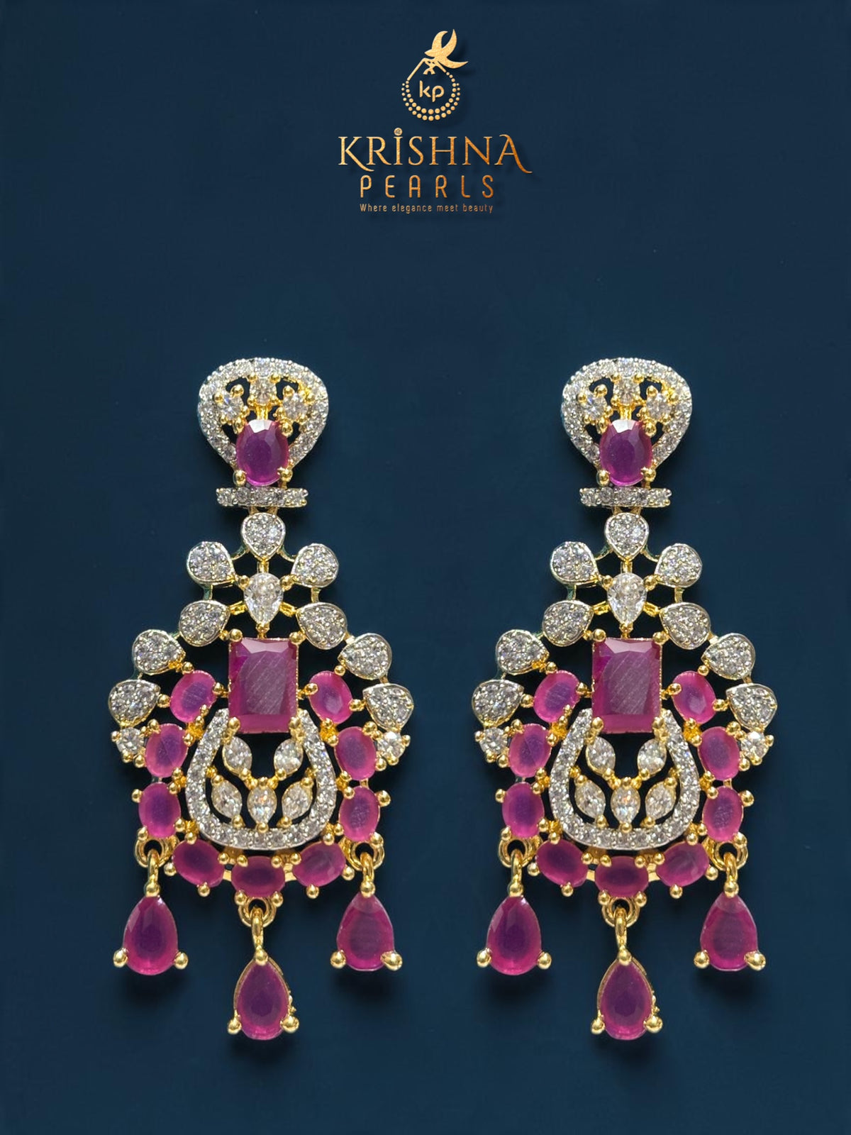 Royal Ruby Studded Four Layers Pearls Rani Haar Necklace Set