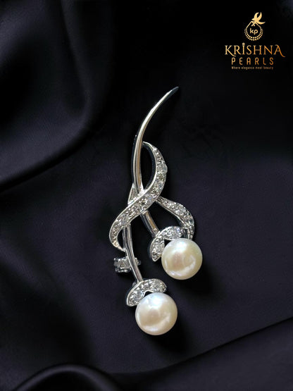 92.5 Silver Opulent Twin Pearl Brooch