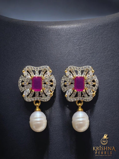 Nimazi Ruby & Zircon Studded Pearls Choker Set
