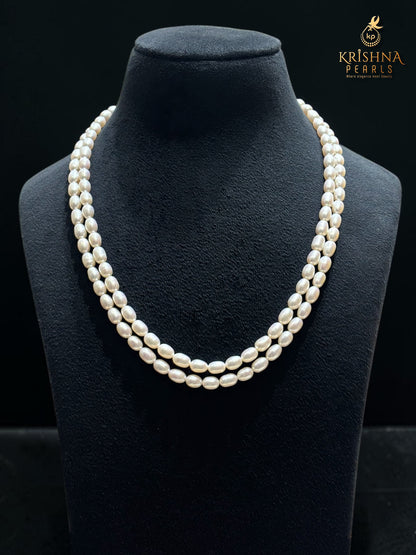 Premium White Pearls Double Layer Necklace Set ( AAA+)