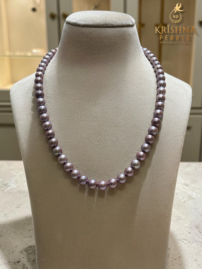 Lavish Lavender Mist 10 MM Pearls Necklace (AAA)