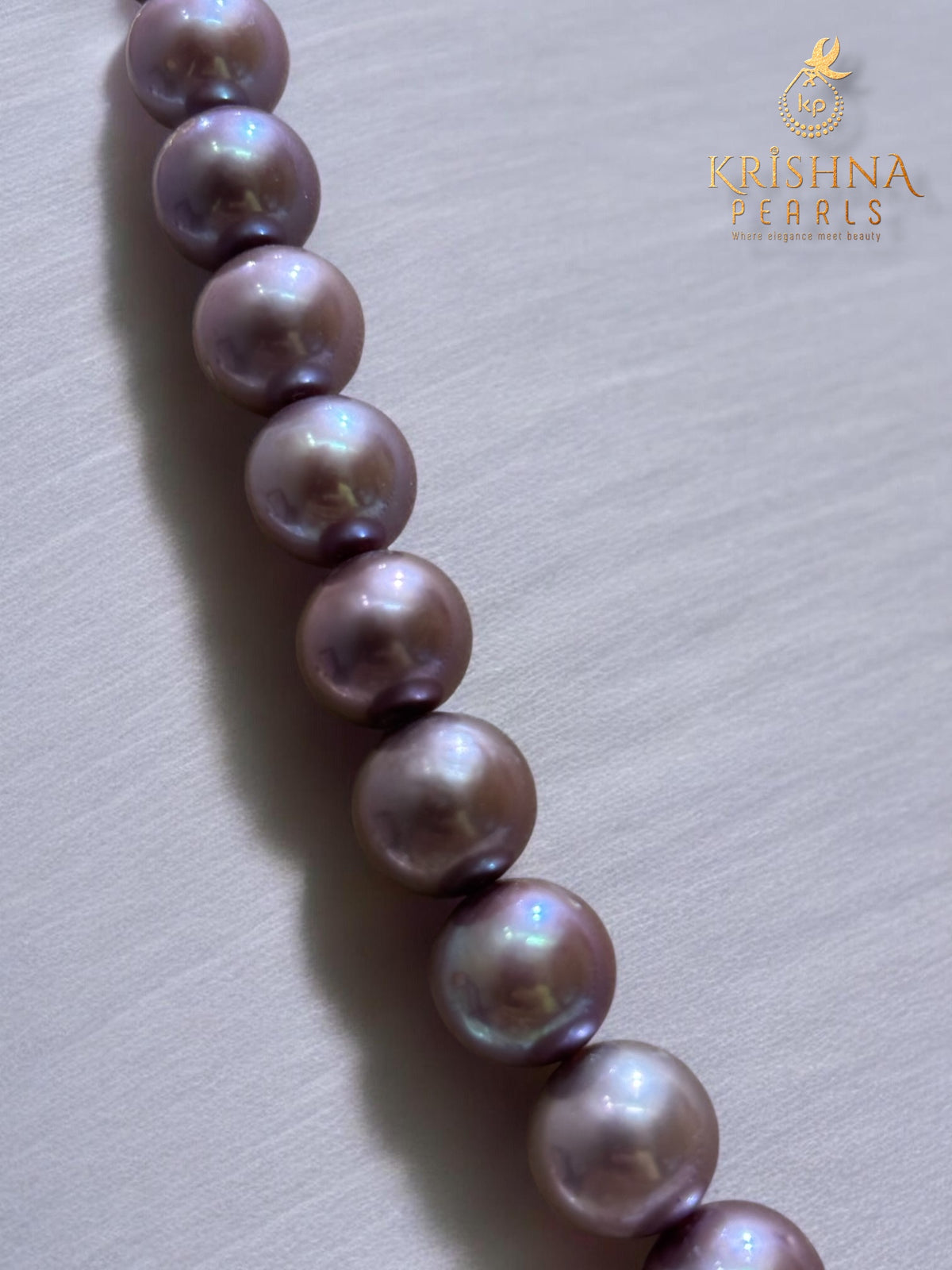 Lavish Lavender Mist 10 MM Pearls Necklace (AAA)