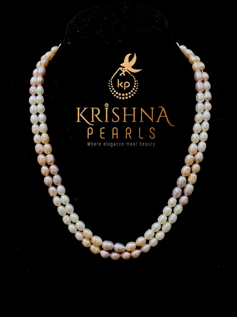 Simple Pearl Necklace White & Pink